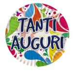 10 piatti in carta D18cm ''Tanti Auguri'' Big Party