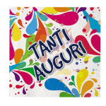 20 tovaglioli in carta 33x33cm ''Tanti Auguri'' Big Party