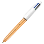 BIC 4 Colours - Penna a sfera a 4 colori - nero, rosso, blu, verde - 1 mm - medio - retrattile (pacchetto di 12)