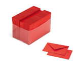 Scatola 100 cartoncini (200gr) + 100 buste (90gr) - rosso - formato 4 - Favini